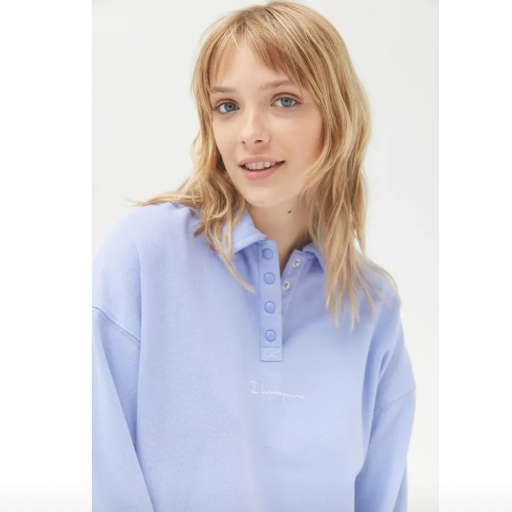 Urban Outfitters Champion Exclusive Henley Button Sweatshirt